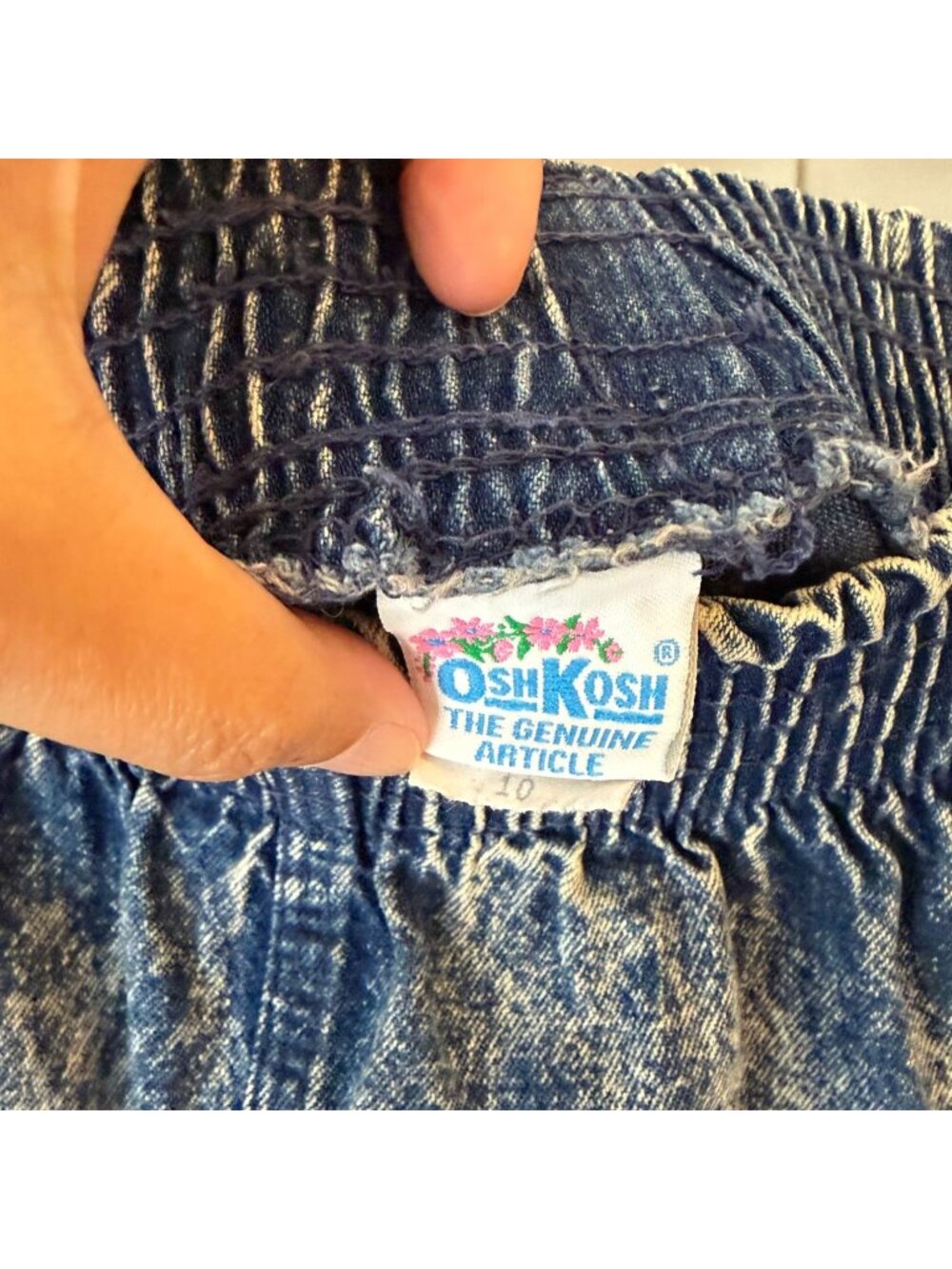OshKosh 80s Acid Wash Denim Midi Skirt High Waist Women Size 10 - Picture 4 of 5